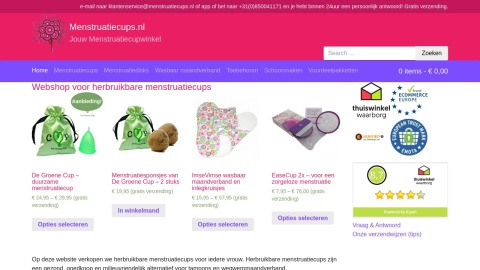 Reviews over Menstruatiecups.nl