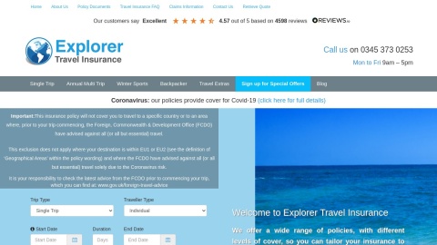 Reviews over Explorer Travel Insurance