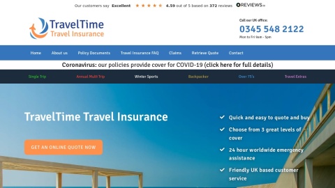 Reviews over TravelTime Travel Insurance