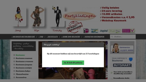 Reviews over Partykleding4u.nl